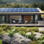 Casa de campo, hogar sostenible. Energía limpia con placas solares